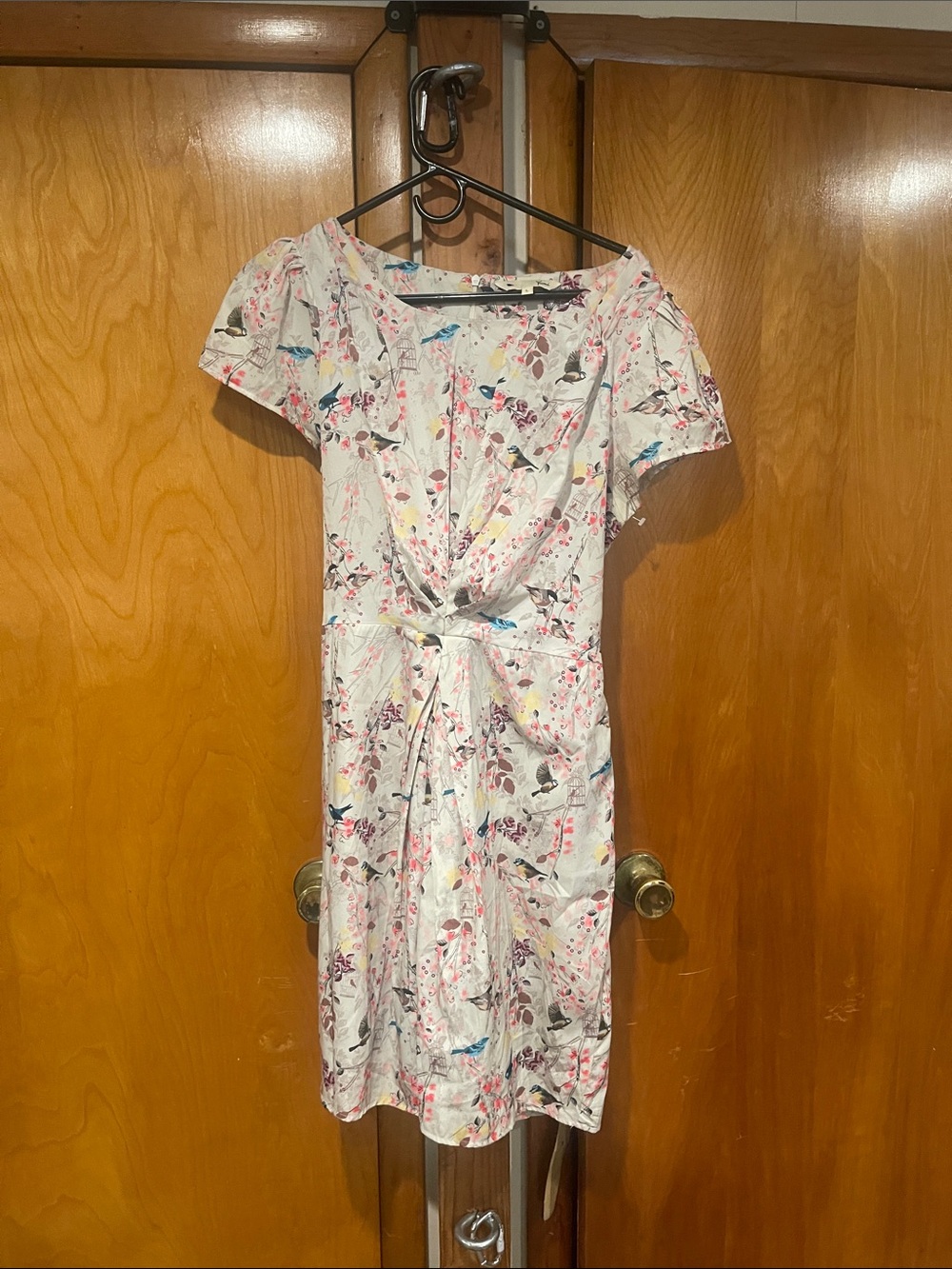 Yumi Kim White Floral & Bird Twist-Front Mini Dress